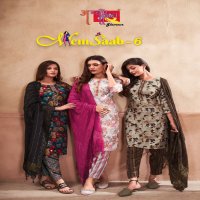 MEMSAAB VOL 6 BY AMBIKA KURTIS FANCY READYMADE KURTI PANT AND DUPATTA COMBO SET