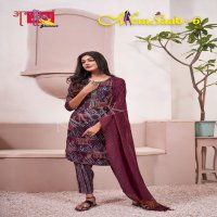 MEMSAAB VOL 6 BY AMBIKA KURTIS FANCY READYMADE KURTI PANT AND DUPATTA COMBO SET