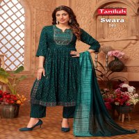 Taniksh Swara Vol-7 Wholesale Nyra Cut Top With Pants And Dupatta