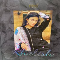 PRM Khalish Wholesale Pure Muslin Silk With Embroidery Work Dress Material