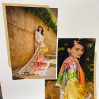 PRM Khalish Wholesale Pure Muslin Silk With Embroidery Work Dress Material