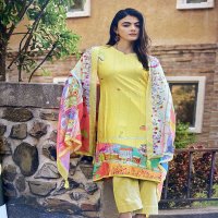 PRM Khalish Wholesale Pure Muslin Silk With Embroidery Work Dress Material