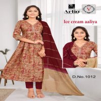 KAPIL TRENDZ ARTIO ICE CREAM AALIYA CUT READYMADE SALWAR KAMEEZ COMBO SET