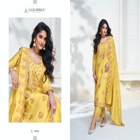 AASHIRWAD CREATION GULKAND OLIVE DESIGNER PREMIUM SILK UNSTITCH COLLECTION 3PCS SUIT