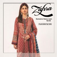 Hala Zafira Vol-3 Heavy Dupatta Wholesale Karachi Print Dress Material