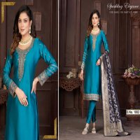 Hazzel Queen Banarasi Vol-1 Wholesale Banarasi Silk Straight Suits