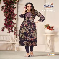 Radhika Charming Vol-1 Wholesale Modal Chanderi With Mirror Work Long Kurtis