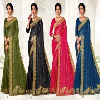 RONISHA KOREA BY RANJNA SAREE FANCY FABRICS EMBROIDERY WORK AND SIROSKI DIAMOND WORK SUPER HIT COLLECTION