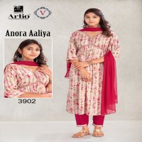 Artio Anora Aaliya Wholesale Aliya Cut Kurtis With Pant And Dupatta