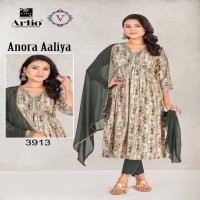 Artio Anora Aaliya Wholesale Aliya Cut Kurtis With Pant And Dupatta