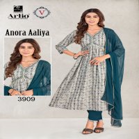 Artio Anora Aaliya Wholesale Aliya Cut Kurtis With Pant And Dupatta
