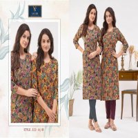 Vitrag Vastra Leela Vol-10 Wholesale Reyon Gold Printed Kurtis