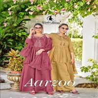 Ladies Flavours Aarzoo Wholesale Chanderi Silk Top With Pant And Dupatta