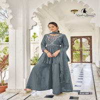 Ladies Flavours Aarzoo Wholesale Chanderi Silk Top With Pant And Dupatta