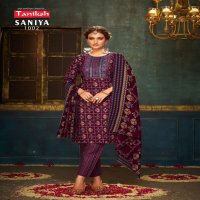Taniksh Saniya Vol-1 Wholesale Embroidery Skivans Work Tops With Pants And Dupatta