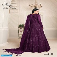 AANAYA VOL 121 BY DANI FASHION NET EMBROIDERY LONG ANARKALI SUITS