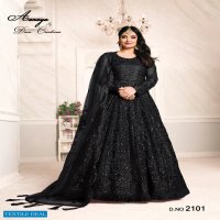 AANAYA VOL 121 BY DANI FASHION NET EMBROIDERY LONG ANARKALI SUITS