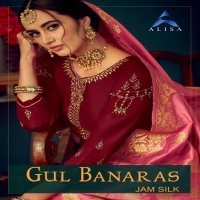 ALISA GUL BANARAS JAM SATIN COTTON EMBROIDERY DRESS COLLECTION