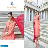 ALISA LAUNCH ZARIN SATIN GEORGETTE LONG SUIT WHOLESALER IN SURAT