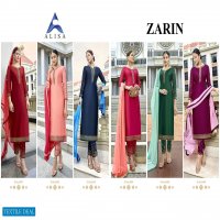 ALISA LAUNCH ZARIN SATIN GEORGETTE LONG SUIT WHOLESALER IN SURAT