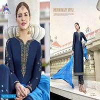ALISA LAUNCH ZARIN SATIN GEORGETTE LONG SUIT WHOLESALER IN SURAT