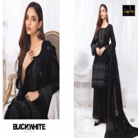 ALZOHAIB BLACK AND WHITE BY RAWAYAT CAMRIC COTTON SELF EMBROIDERY SALWAR SUIT