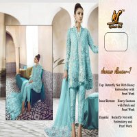ANNUS ABRAR VOL 1 BY KAINAT FAB BUTTERFLY NET WITH HEAVY EMBROIDERY WORK SALWAR SUITS
