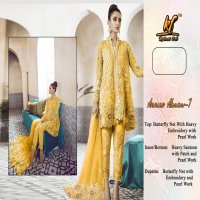 ANNUS ABRAR VOL 1 BY KAINAT FAB BUTTERFLY NET WITH HEAVY EMBROIDERY WORK SALWAR SUITS
