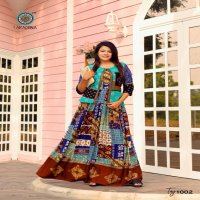 ARADHNA TAJ VOL 2 RAYON PARTY WEAR LONG ANARKALI GOWN KURTI COLLECTION