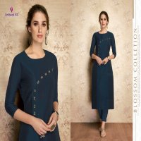 ARIHANT CLAIRE VISCOSE SILK CASUAL WEAR LONG KURTI WHOLESALER