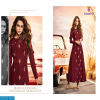 ARIHANT PRESENT IMPRESSIVE MASLIN SILK 1001-1008 SERIES LONG GOWN KURTI