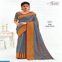 AURA SAREE EITI COTTON SILK SAREES WHOLESALERS IN SURAT MARKET