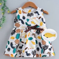 BABY GIRLS FLORAL PRINTED FIT AND FLARE DRESS