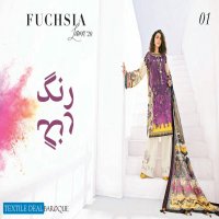Baroque Fuchsia Lawn 20 Wholesale Embroidered Pakistani Salwar Kameez