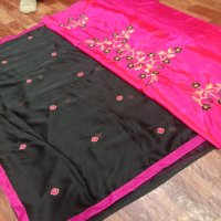 Black berry Moss Chiffon Saree