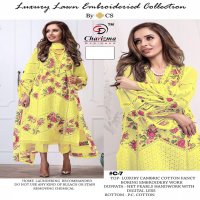 CHARIZMA DESIGNER YELLOW AND WHITE COLOR PAKISTANI DRESSES PATTERN