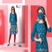 CLASSIC VOL 12 BY KINTI RAYON PRINT COMFORT WEAR KURTI WITH MASK FOR GIRLS COLLECTIONS