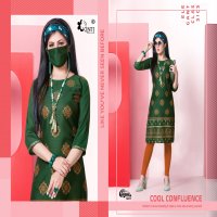 CLASSIC VOL 12 BY KINTI RAYON PRINT COMFORT WEAR KURTI WITH MASK FOR GIRLS COLLECTIONS