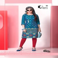 CLASSIC VOL 12 BY KINTI RAYON PRINT COMFORT WEAR KURTI WITH MASK FOR GIRLS COLLECTIONS