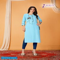 DEHLIZ TRENDS LAUNCH PINEAPPLE PREMIUM RAYON CASUAL WEAR KURTI SELLER
