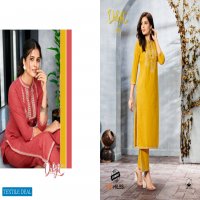 DELIGHT BY 100 MILES PREMIUM COTTON WITH EMBROIDERY WORK KURTI WITH COMBO PANT
