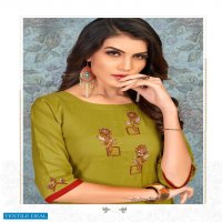 DREAM BY RIJIYA TRENDZ SLUB WITH HANDWORK KURTIS WHOLESALER
