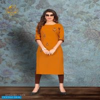 DREAM BY RIJIYA TRENDZ SLUB WITH HANDWORK KURTIS WHOLESALER