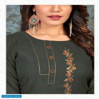 DREAM BY RIJIYA TRENDZ SLUB WITH HANDWORK KURTIS WHOLESALER