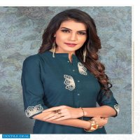 DREAM BY RIJIYA TRENDZ SLUB WITH HANDWORK KURTIS WHOLESALER