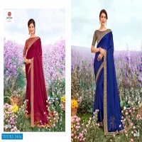 FLORA BY SEEMAYA MOSS CHIFFON FANTASTIC DESIGNER SAREE WHOLESALER