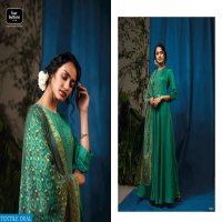 FOUR BUTTONS EARTH SILK LONG GOWN STYLE DESIGNER GOWNS WITH DUPATTA