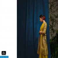 FOUR BUTTONS EARTH SILK LONG GOWN STYLE DESIGNER GOWNS WITH DUPATTA