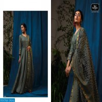 FOUR BUTTONS EARTH SILK LONG GOWN STYLE DESIGNER GOWNS WITH DUPATTA