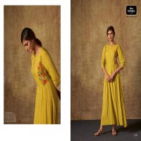 FOUR BUTTONS MIRROR VISCOSE CHIFFON EXCLUSIVE LONG GOWN WHOLESALER